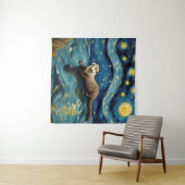 Eine Otter in der Sternennacht Wandteppich (Beispiel (Horizontal))