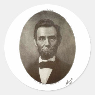 eine ovale Porträt-Signatur von Lincoln 1864 2000 Runder Aufkleber