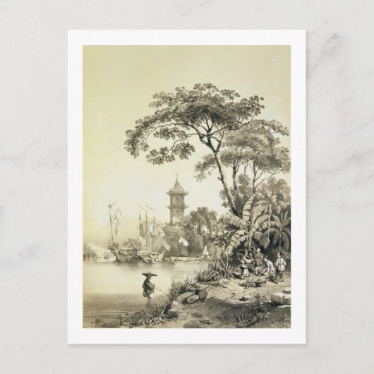 Eine Pagode auf dem Canale Macao, Platte 21 von Postkarte (Vorderseite)