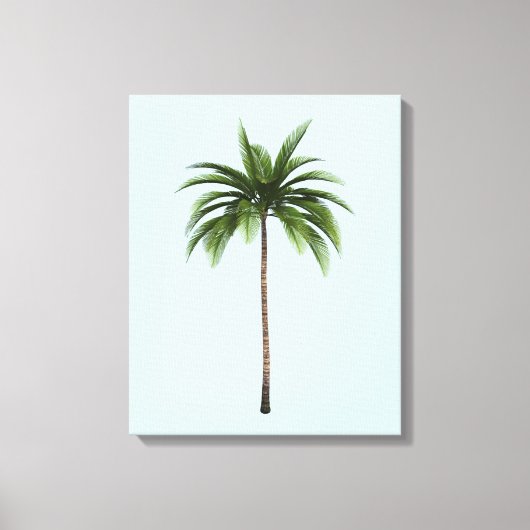Eine Palme Tree Tropical Beach Sommer Farbe Leinwanddruck (Vorderseite)
