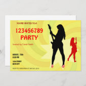 Eine palying E-Gitarre des Mädchens Einladung (Vorne/Hinten)