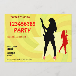 Eine palying E-Gitarre des Mädchens Einladung