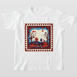 Eine Papier-Schnitt-Illustration T-Shirt