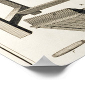 Eine Papiermarmorwerkstatt und Werkzeuge, aus dem  Poster (Ecke)