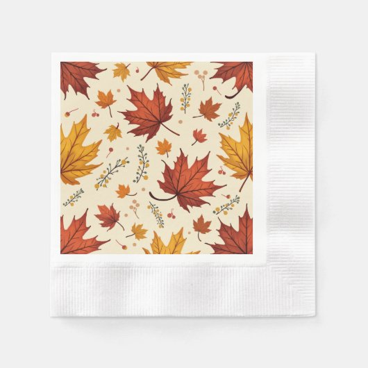 Eine Papierserviette, die Ihnen den Herbst spürt. Serviette (Vorderseite)
