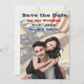 Eine Patriotische Save the Date-Flachkarte Date (Vorderseite)