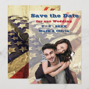 Eine patriotische Save-The-Date-Flat-Karte Save The Date