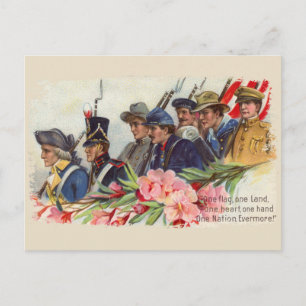 Eine patriotische Vintage-Postkarte einer Nation Postkarte