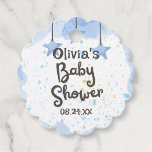Eine Pause der Freude: Watercolor Baby Shower Geschenkanhänger