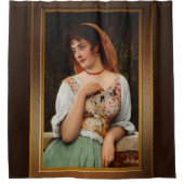 Eine pensive Schönheit von Eugen von Blaas Duschvorhang (Vorderseite)