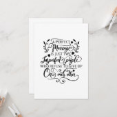 Eine perfekte Ehe ist nur zwei unperfekte Menschen Karte (Vorderseite/Rückseite Beispiel)