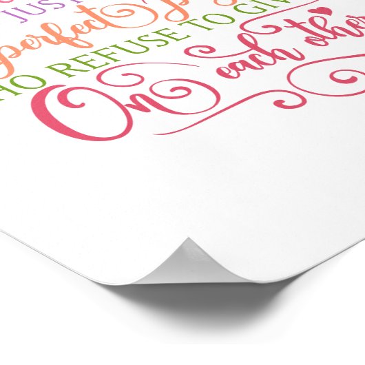 Eine perfekte Ehe ist nur zwei unperfekte Menschen Poster (Ecke)