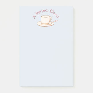 Eine perfekte Mischung Elegante Creme-Kaffeetasse Post-it Klebezettel
