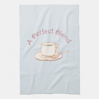 Eine perfekte Mischung Elegante Kaffetasse mit Sah Geschirrtuch
