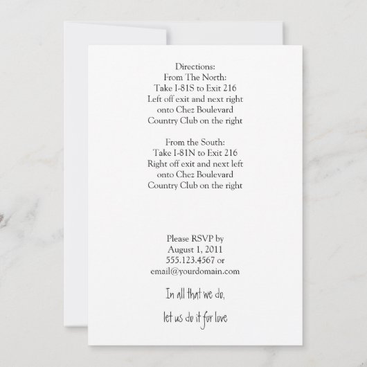 Eine perfekte Paarung nach Hochzeit Einladung (Rückseite)