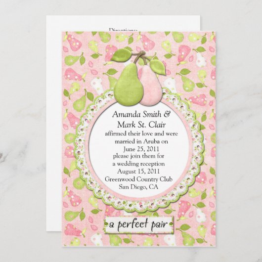 Eine perfekte Paarung nach Hochzeit Einladung (Vorne/Hinten)