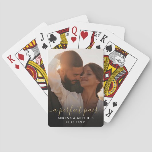 Eine perfekte Pair Script-Foto-Gastgeschenk Hochze Spielkarten (Rückseite)