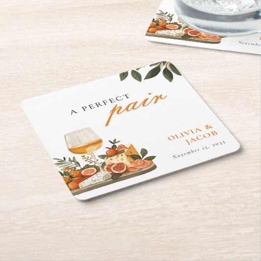 Eine perfekte Partnerschaft zwischen Wein und Käse Rechteckiger Pappuntersetzer (angewinkelt)