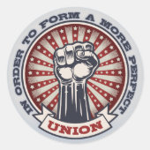 Eine perfektere Gewerkschaft Runder Aufkleber (Vorderseite)