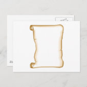 Eine Pergament-Rolle Postkarte (Vorne/Hinten)