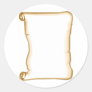 Eine Pergament-Rolle Runder Aufkleber