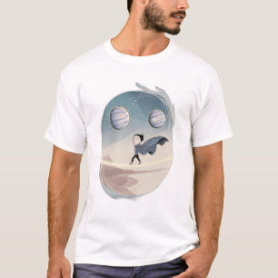 Eine Person, die auf einem Hochseil zwischen Plane T-Shirt