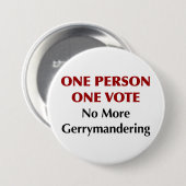 Eine Person, eine Stimme, keine Gerrymanderin Button (Vorne & Hinten)