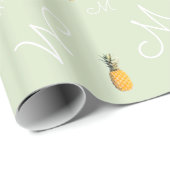 eine personalisierte Ananas mit tropischen Eigensc Geschenkpapier (Rolleneckpunkt)