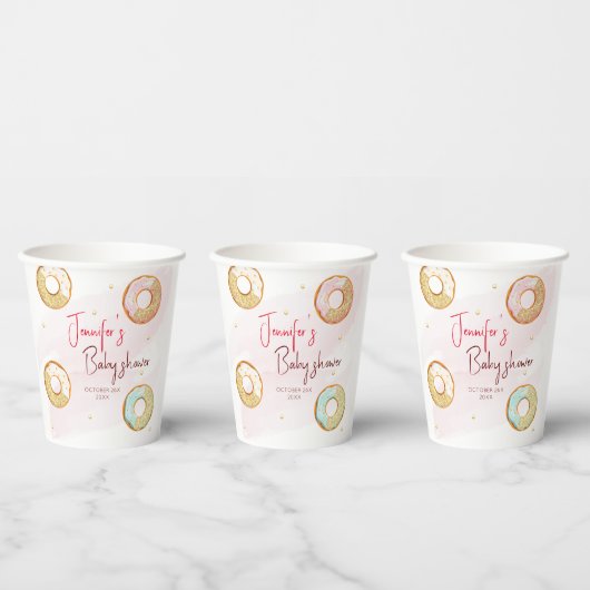 Eine personalisierte Donut-Papiertasse Pappbecher (Multi)