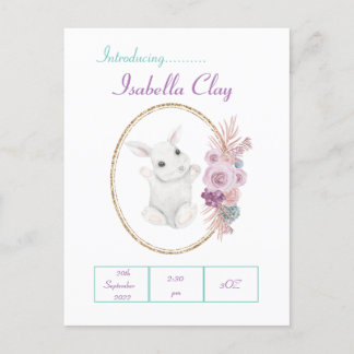 EINE PERSONALISIERTE GEBURTSANKÜNDIGUNG POSTKARTE