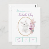 EINE PERSONALISIERTE GEBURTSANKÜNDIGUNG POSTKARTE (Vorne/Hinten)