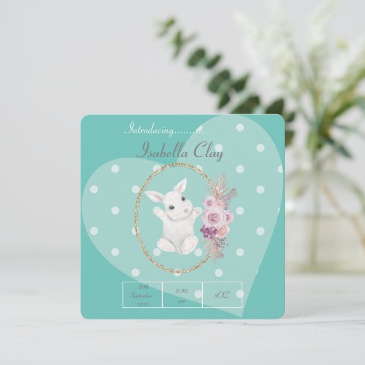 EINE PERSONALISIERTE GEBURTSKARTE (Stehend Vorderseite)