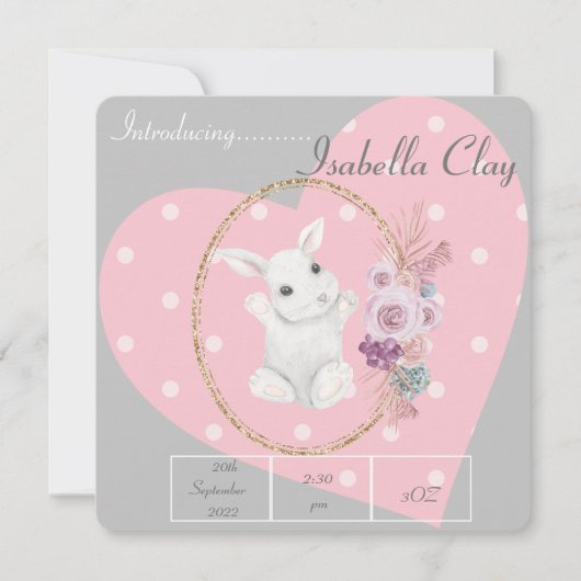 EINE PERSONALISIERTE GEBURTSKARTE (Vorderseite)