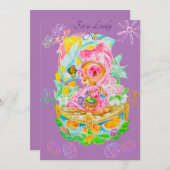 Eine Personalisierte Osterkarte für Nichte. Dankeskarte (Vorne/Hinten)