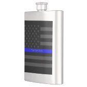 Eine Personalisierte Präsentation der dünnen blaue Flachmann (Links)