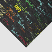 eine personalisierte und farbenfrohe seidenpapier (Ausschnitt)