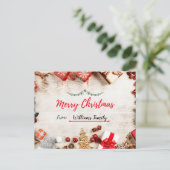 Eine Personalisierte Weihnachtspostkarte mit Gesch Postkarte (Stehend Vorderseite)