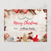 Eine Personalisierte Weihnachtspostkarte mit Gesch Postkarte (Vorderseite)