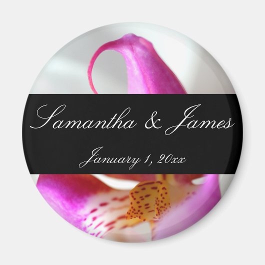 Eine persönliche Hochzeit mit weißer Orchidee Magnet (Vorne)