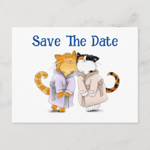Eine persönliche Save The Date Coole Katzen Postka Postkarte