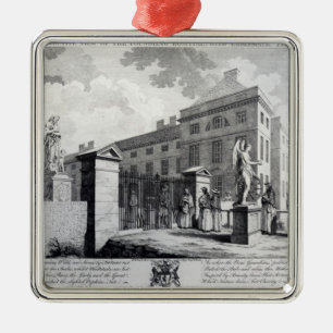 Eine Perspektivenansicht des Silbernes Ornament