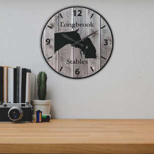 Eine Pferde Liebe 2 Anpassbare Barnwood Styling Große Wanduhr