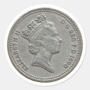 Eine Pfund-Münze Runder Aufkleber