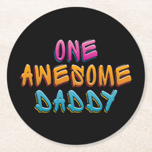 Eine Phantastische Daddy Graffiti-Typografie   Unt Runder Pappuntersetzer