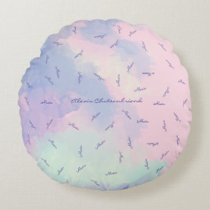 eine phantastische personalisierte rundes kissen