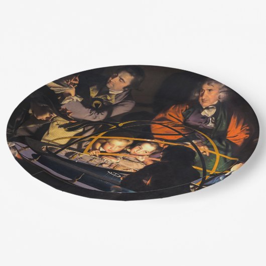 Eine Philosophin-Vorlesung über das Sonnensystem d Pappteller (Schrägansicht)