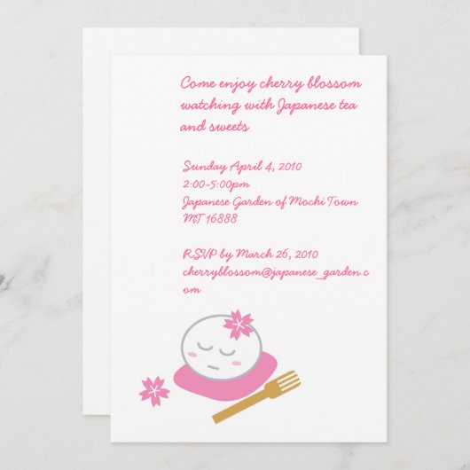 Eine philosophische Mochi Einladung (Vorne/Hinten)