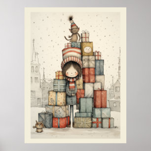 Eine Pile Weihnachtsgeschenke Poster
