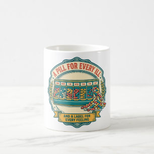 Eine Pille für jedes Übel Lustiger Pillen-Organize Kaffeetasse
