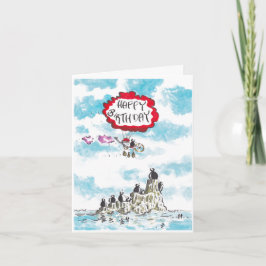 Eine Pinguin-Geburtskarte Feiertagskarte